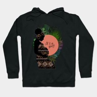 African Woman Baby Girl Announcement | Cherie's Art(c)2021 Hoodie